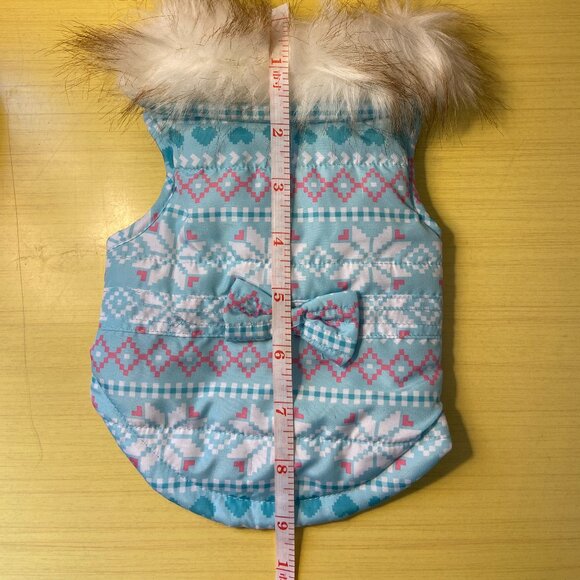 Dog coat with faux fur collar - Picture 4 of 14